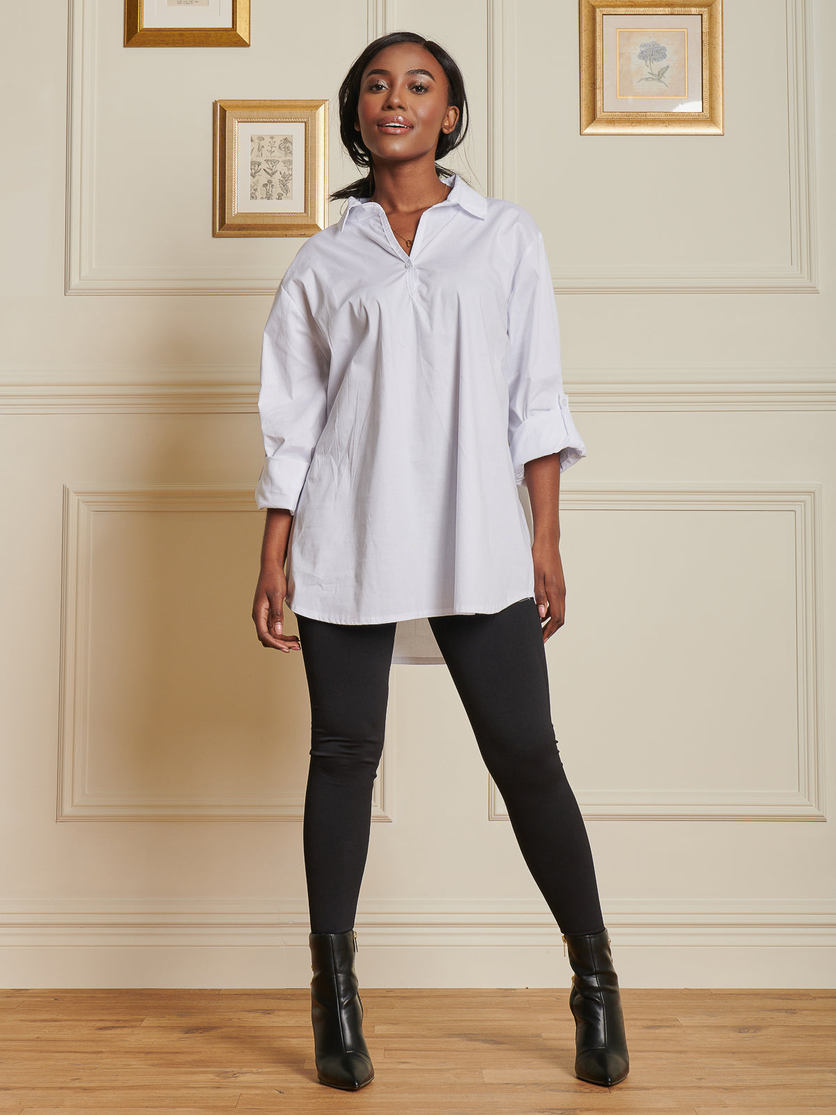 Made In Italy Oversized Cotton Shirt, White
