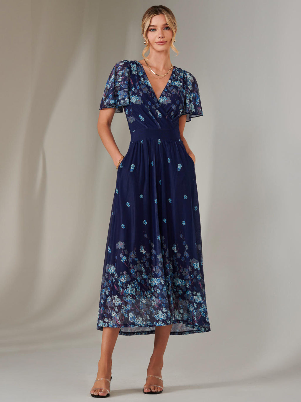 navy wrap dress Wrap Maxi Dress, Navy Floral – Jolie Moi Wholesale