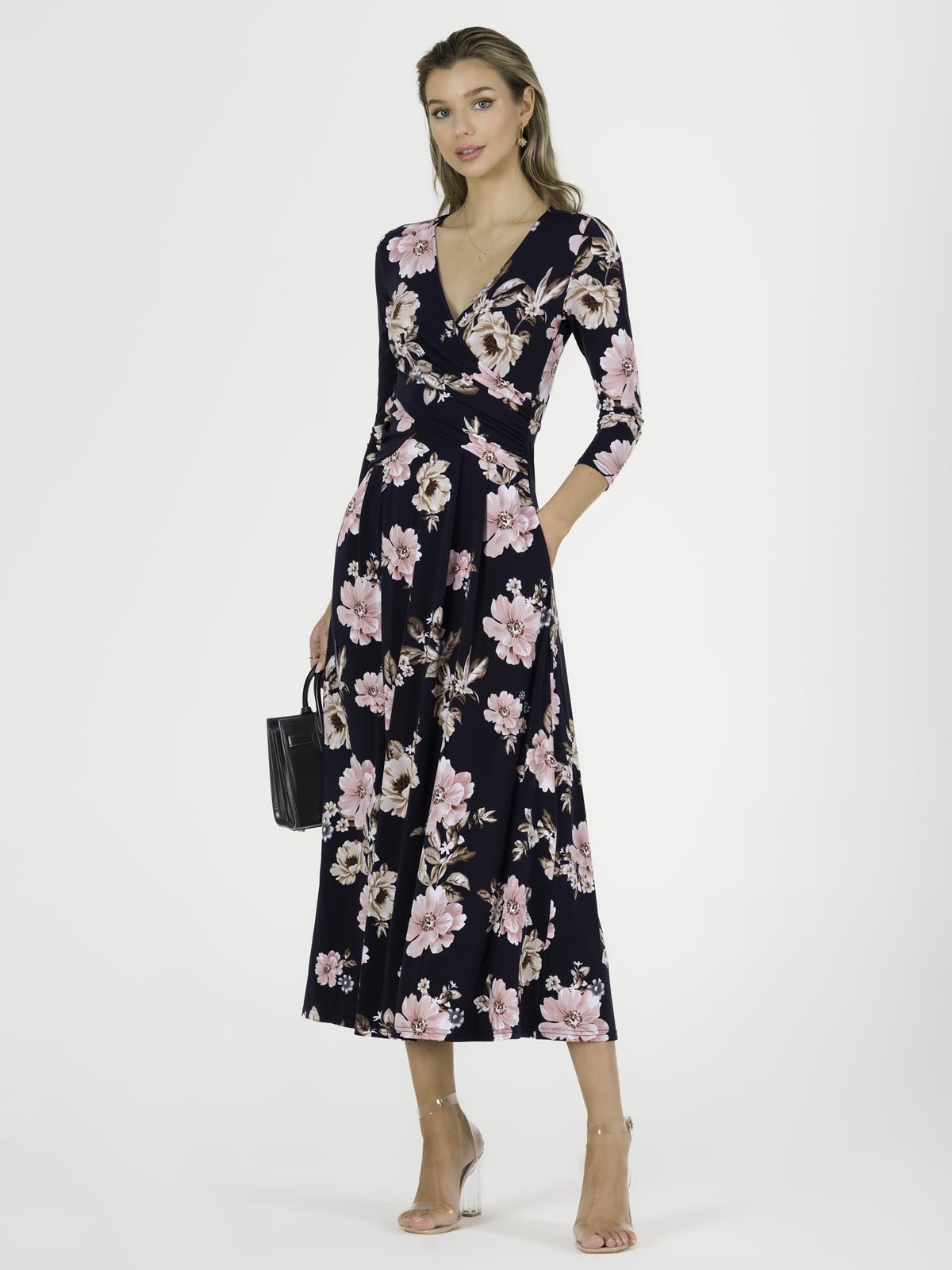 Quintella Jersey Side Split Maxi Dress