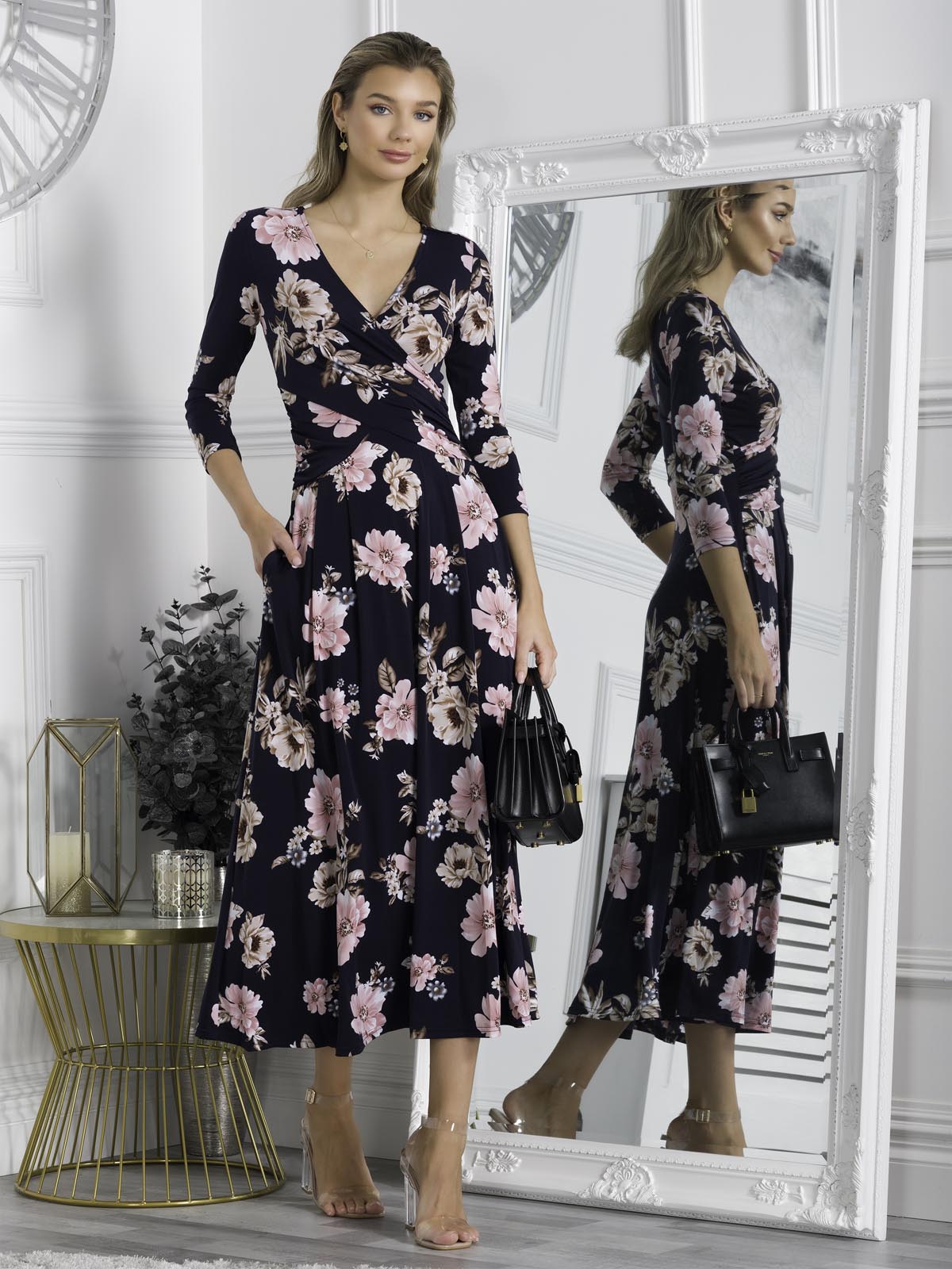 Quintella Jersey Side Split Maxi Dress
