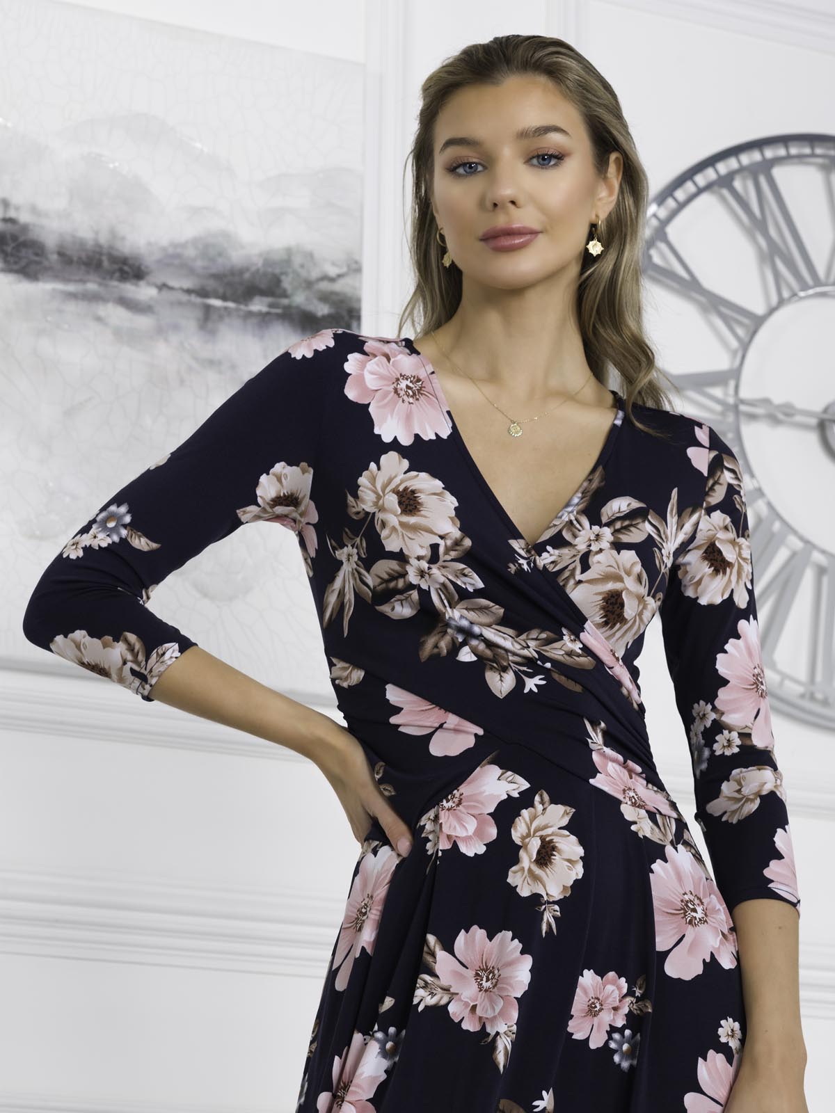 Quintella Jersey Side Split Maxi Dress