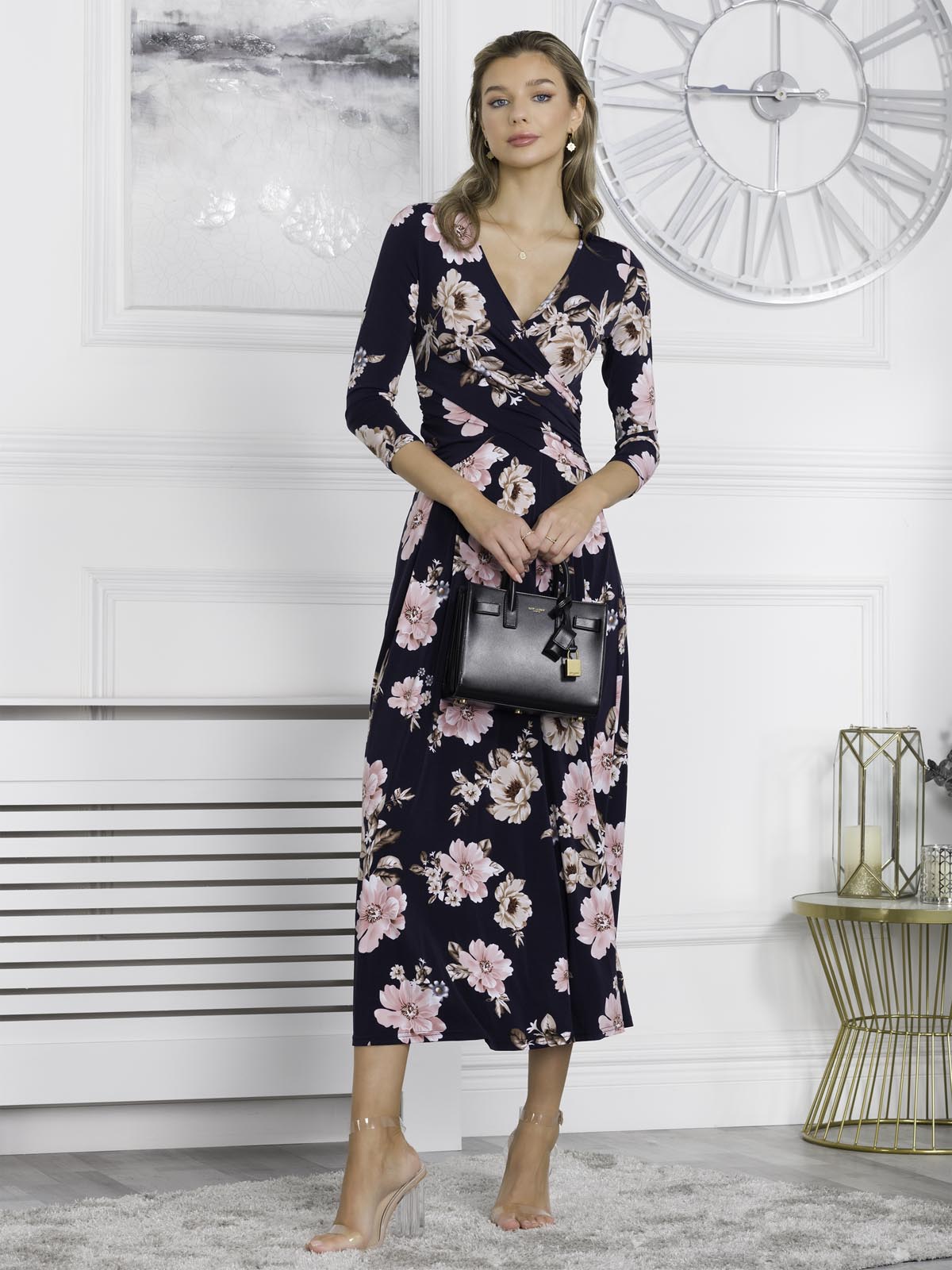 Quintella Jersey Side Split Maxi Dress
