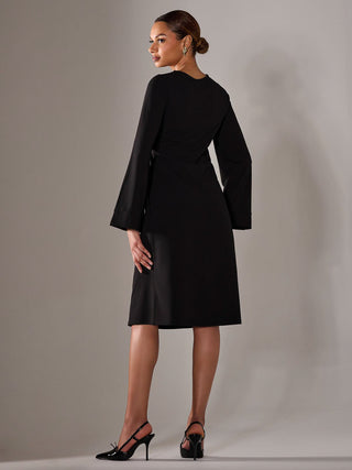 Midi A Line Dress, Black
