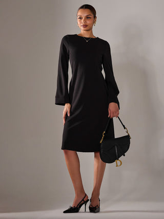Midi A Line Dress, Black