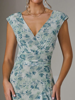 Sleeveless Ruffle Midi Dress, Light Green