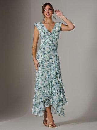 Sleeveless Ruffle Midi Dress, Light Green