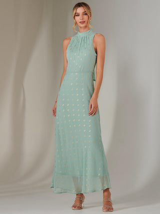 Halterneck Maxi Dress, Mint Green