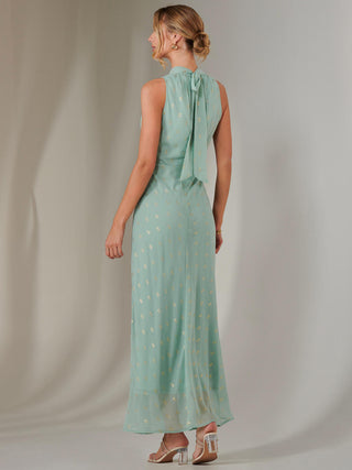 Halterneck Maxi Dress, Mint Green