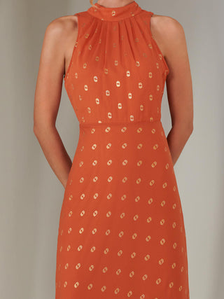 Halterneck Maxi Dress, Orange