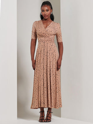 Half Sleeve Jersey Maxi Dress, Spot Multi