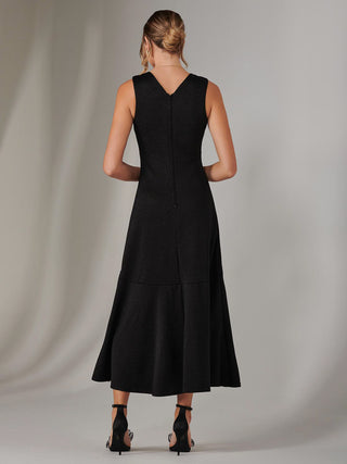 Wrap Frill Hem Maxi Dress, Black