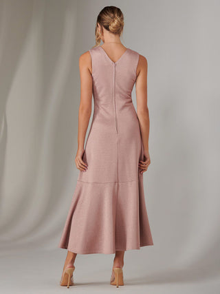 Wrap Frill Hem Maxi Dress, Dusty Pink