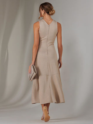 Wrap Frill Hem Maxi Dress, Gold