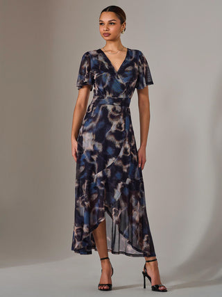 Wrap Midaxi Dress, Abstract Multi