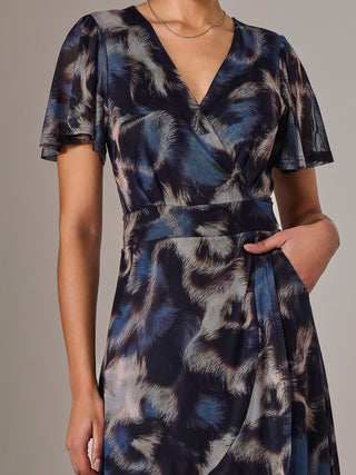 Wrap Midaxi Dress, Abstract Multi