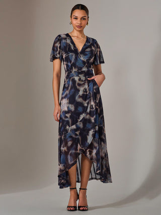 Wrap Midaxi Dress, Abstract Multi