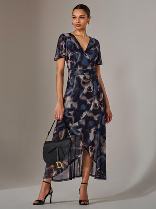 Wrap Midaxi Dress, Abstract Multi