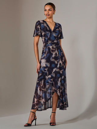 Wrap Midaxi Dress, Abstract Multi