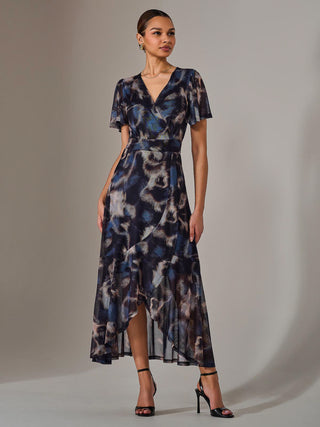 Wrap Midaxi Dress, Abstract Multi