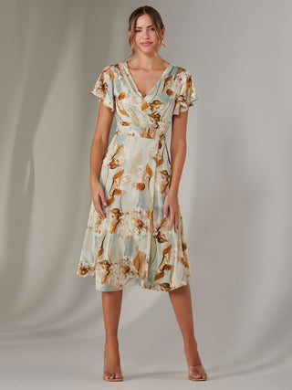 Wrap Front Midi Dress, Mint Green
