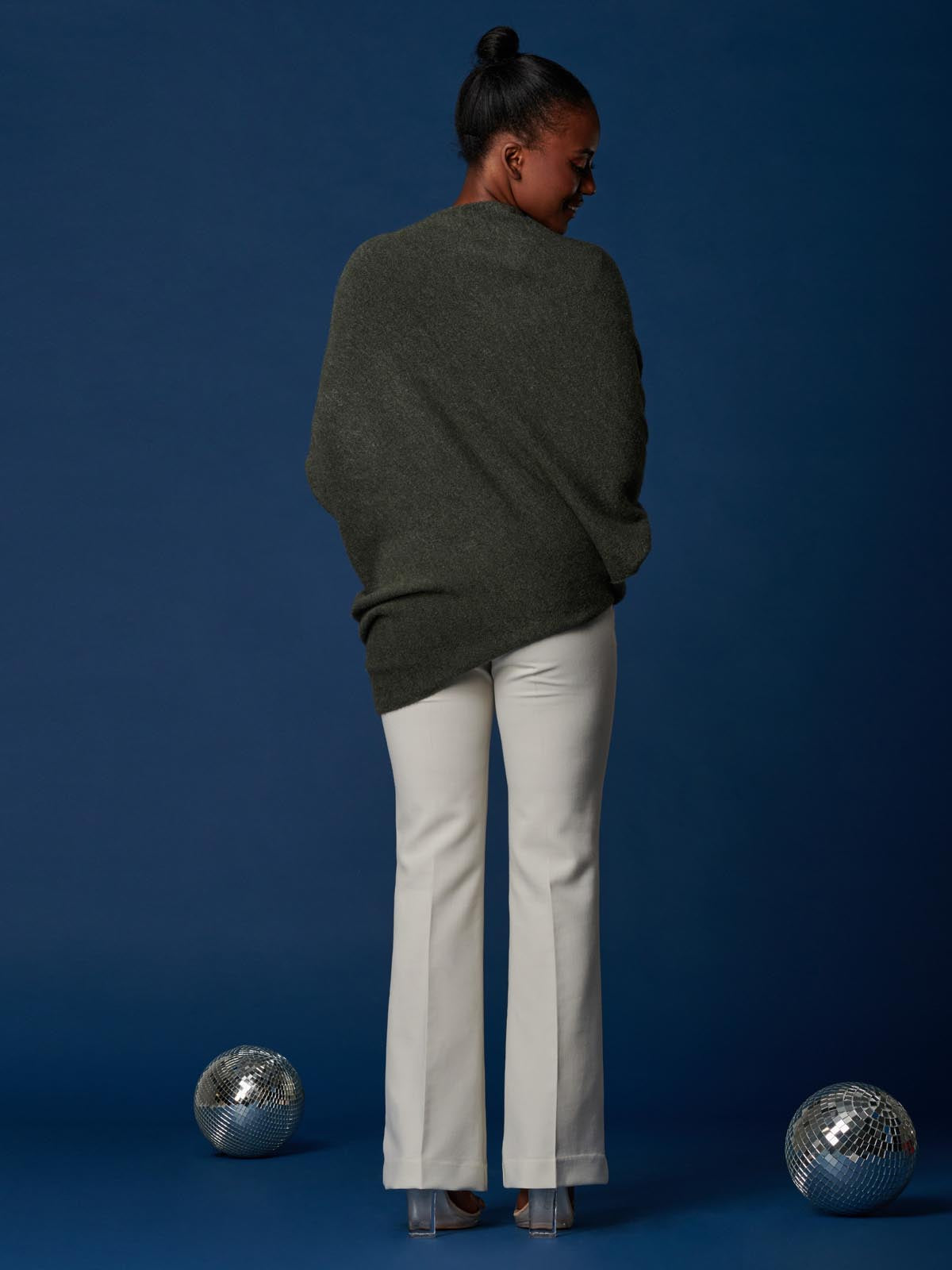 Made in Italy Wool Blend Asymmetric Soft Knit Jumper, Rosin