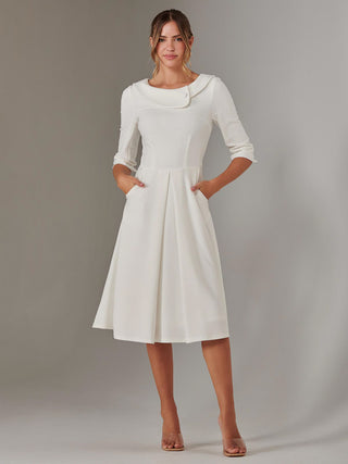 Sloan 3/4 Sleeve Midi Dress, Ivory
