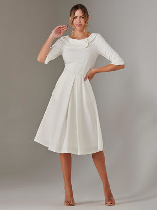 Sloan 3/4 Sleeve Midi Dress, Ivory