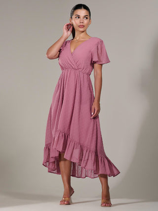 Petite High-Low Midaxi Dress, Dusty Pink