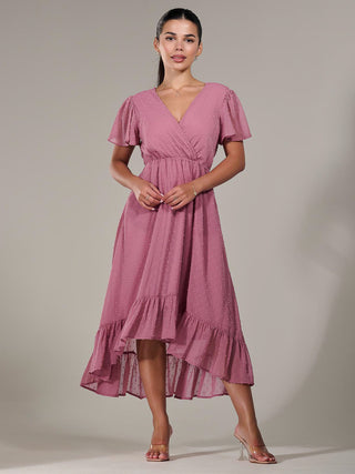 Petite High-Low Midaxi Dress, Dusty Pink