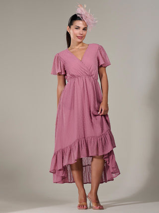 Petite High-Low Midaxi Dress, Dusty Pink
