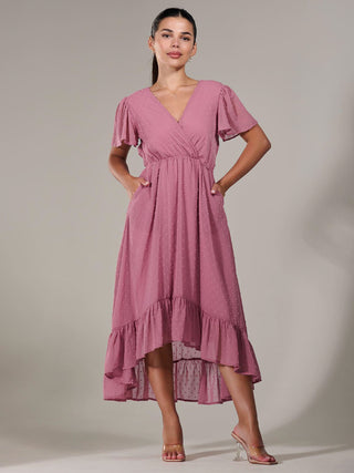 Petite High-Low Midaxi Dress, Dusty Pink
