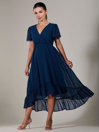Petite High-Low Midaxi Dress, Navy