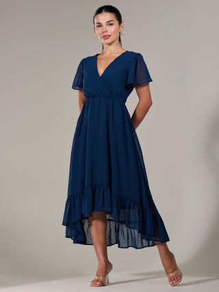 Petite High-Low Midaxi Dress, Navy