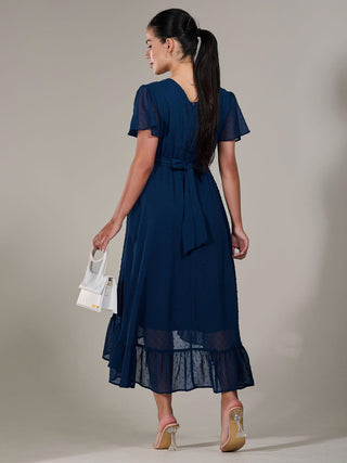 Petite High-Low Midaxi Dress, Navy
