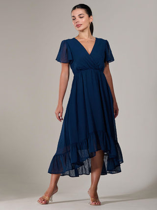 Petite High-Low Midaxi Dress, Navy
