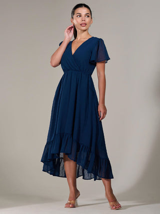 Petite High-Low Midaxi Dress, Navy