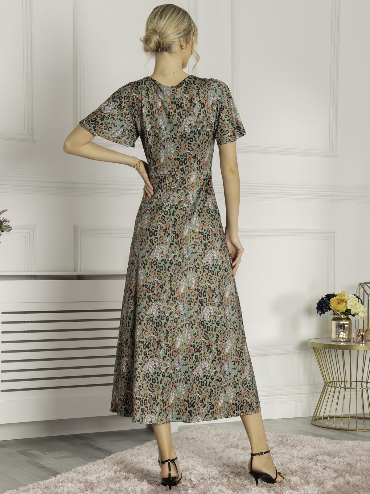 Dalilah Maxi Dress, Green Animal