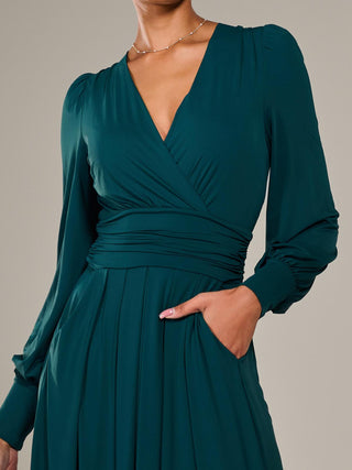 Long Sleeve Super Soft Jersey Maxi Dress, Forest Green