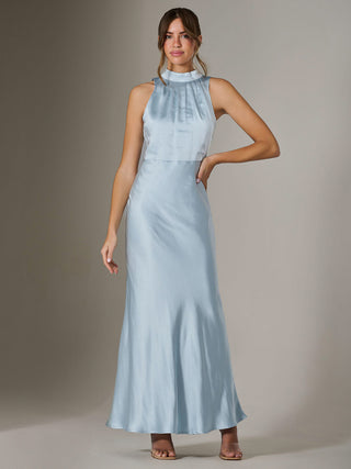 Halter Neck Maxi Dress, Blue