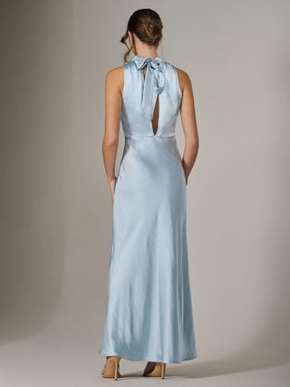 Halter Neck Maxi Dress, Blue