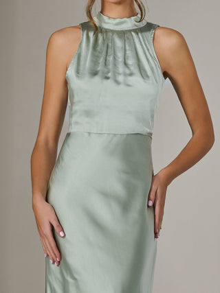 Halter Neck Maxi Dress, Green