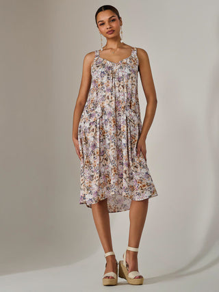 A-Line Pocket Smock Dress, Multi Abstract