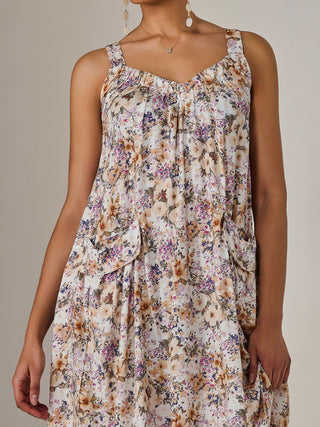 A-Line Pocket Smock Dress, Multi Abstract