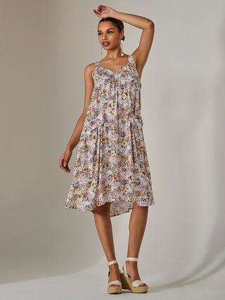 A-Line Pocket Smock Dress, Multi Abstract