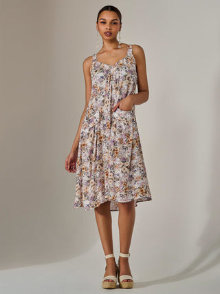 A-Line Pocket Smock Dress, Multi Abstract