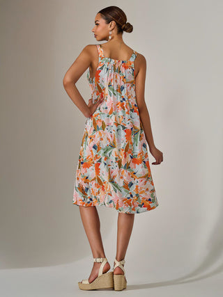 A-Line Pocket Smock Dress, Multi Floral