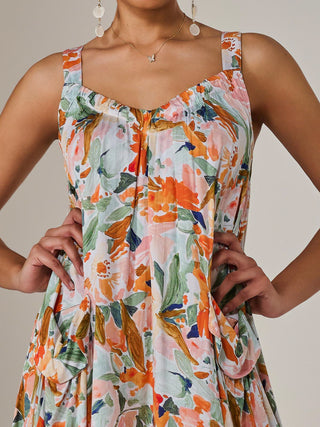 A-Line Pocket Smock Dress, Multi Floral