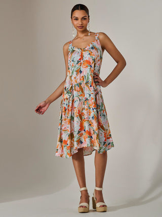 A-Line Pocket Smock Dress, Multi Floral