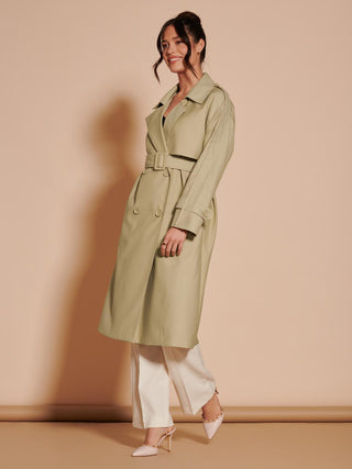 Double Breasted Trench Coat, Stone