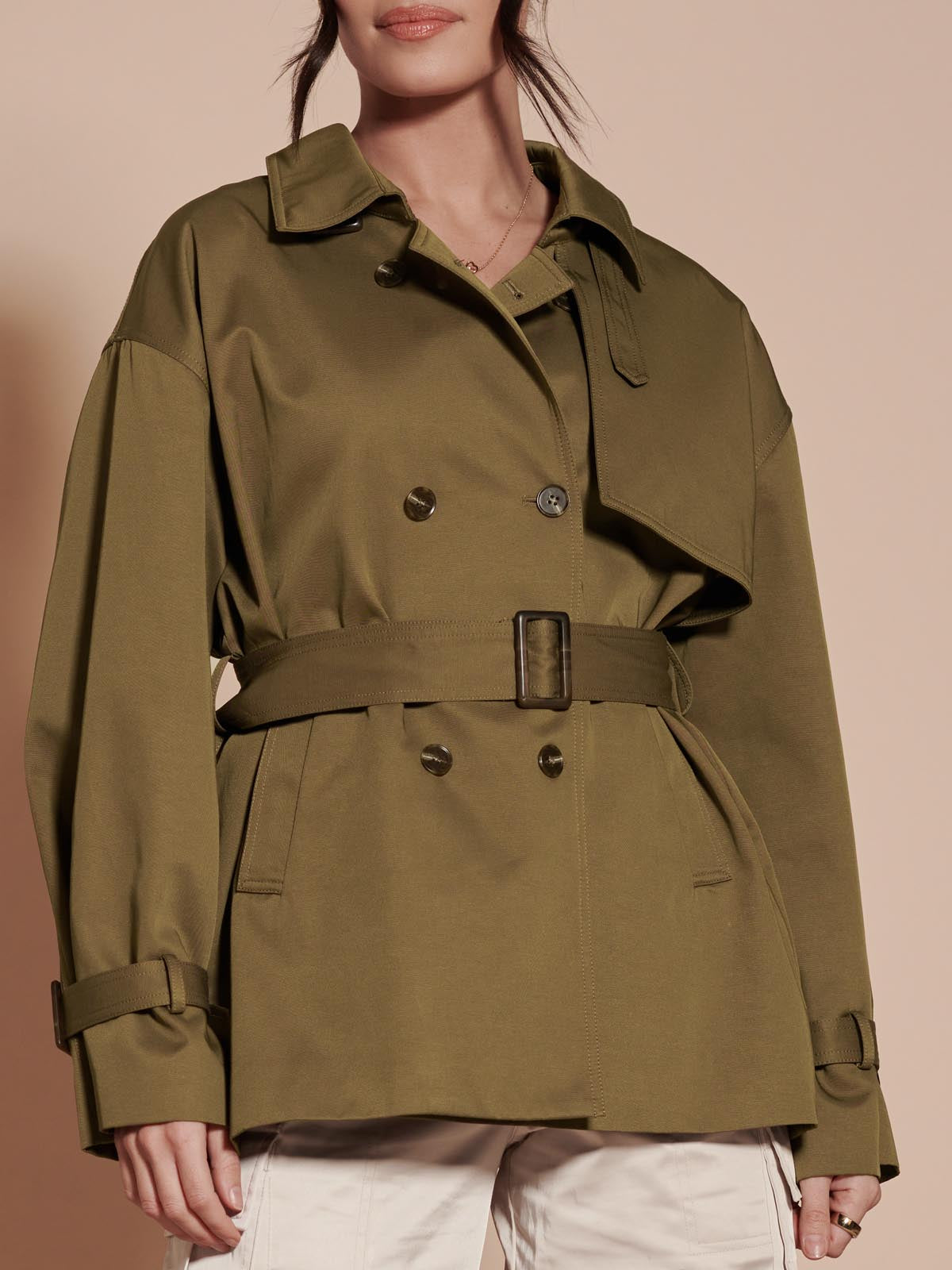 Short Trench Coat Khaki